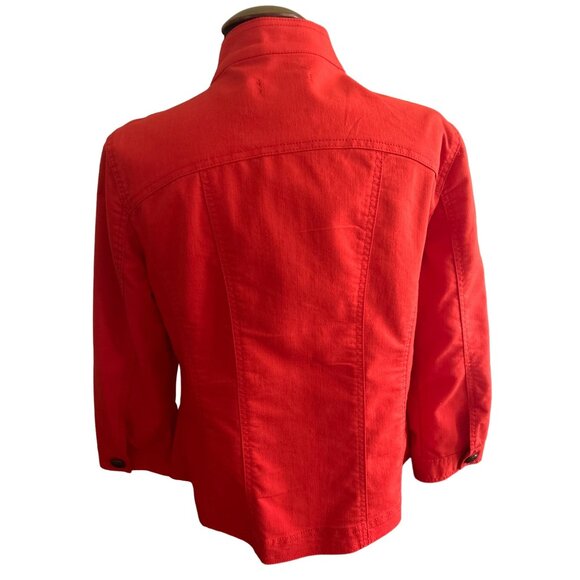 Prosper & Devine Women's Red Studded 3/4 Sleeves Button-Up Jacket Size L - Picture 3 of 9